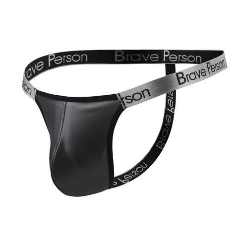 BRAVE PERSON-Tanga de piel sintética para hombre, ropa interior, Tanga, Tanga, Gay, Sexy ► Foto 1/6