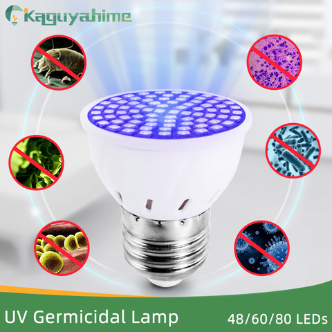 Kaguyahime-bombilla desinfectante UV, lámpara germicida, esterilizador ultravioleta LED E27, luces de ozono para interiores, para matar ácaros bacterianos ► Foto 1/6