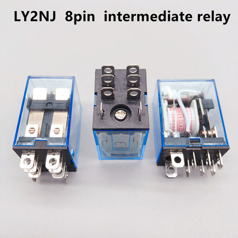 Uds relé de LY2NJ bobina DC12V/24V AC110V/220V HH62P AC 10A 250V miniatura bobina Generalelectromagnetic relé intermedio interruptor ► Foto 1/5