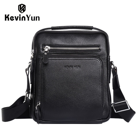 KEVIN YUN-bolso de hombro de cuero genuino para hombre, bandolera cruzada, de negocios ► Foto 1/6