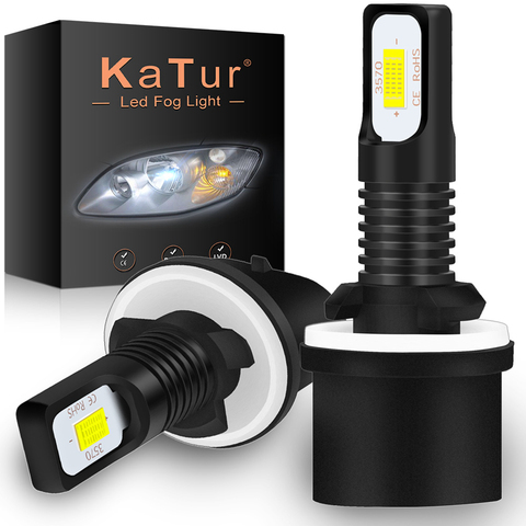 Katur-bombilla Led antiniebla para coche, faro delantero, lámpara de conducción, 12V, H27W/1, H27, 880, H27W1, 2400LM, 6500K, blanco, 2 uds. ► Foto 1/6