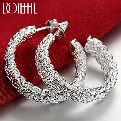 DOTEFFIL-pendiente de tuerca redondo para mujer, de Plata de Ley 925, regalo de Navidad, joyería para fiesta y boda, envío gratis ► Foto 1/6