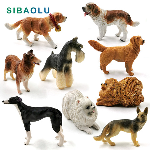 Figura de Whippet de Pomeranian, perro Lobo Schnauzer, modelo Animal, decoración del hogar, figura en miniatura para decoración de jardín, accesorios modernos ► Foto 1/6