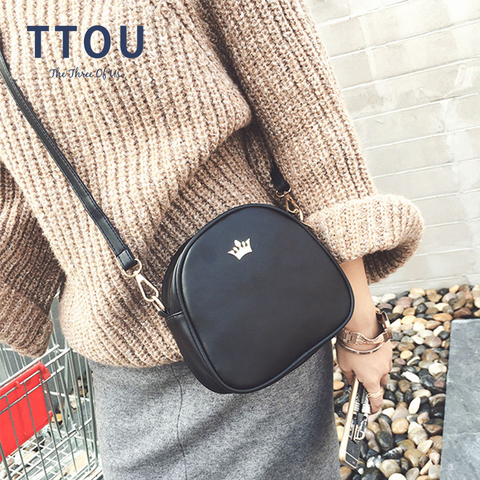 TTOU-Mini bolso de hombro para mujer, bandolera pequeña de piel sintética con cubierta para teléfono, Corona Imperial ► Foto 1/6