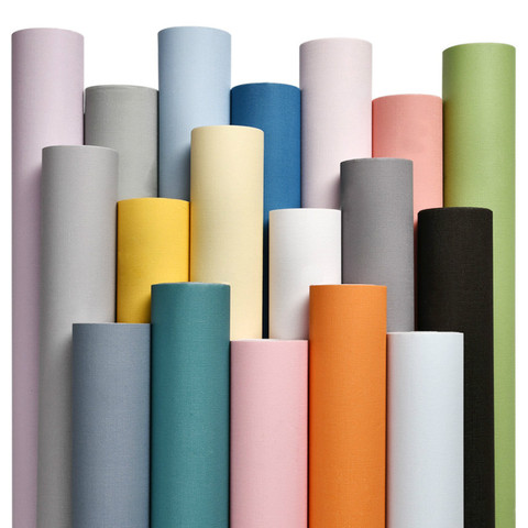 Papel tapiz de Color sólido mate para decoración de habitación, pegatinas de renovación de armario de muebles, película de vinilo autoadhesiva artesanal para dormitorio ► Foto 1/6