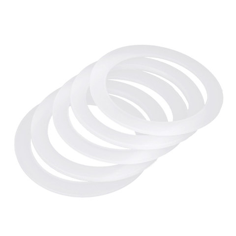 5 uds blanco suave Flexible de reemplazo de silicona juntas arandelas de anillos de sellado Compatible con 1/2/3/6/9/12-taza Moka Express ollas ► Foto 1/5