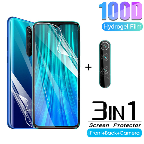 Película de hidrogel 3 en 1 para xiaomi redmi Note 8 pro 8 T, protector de pantalla de cámara, película de vidrio no 8 pro 8 T ► Foto 1/6