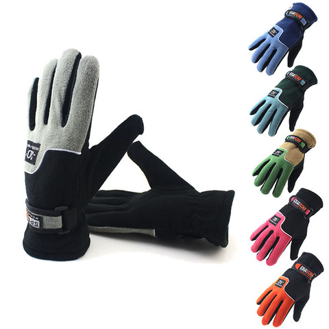 Guantes de lana para ciclismo para hombre y mujer, mitones para el exterior, resistentes al viento, cálidos, impermeables, talla gratis, Invierno ► Foto 1/6