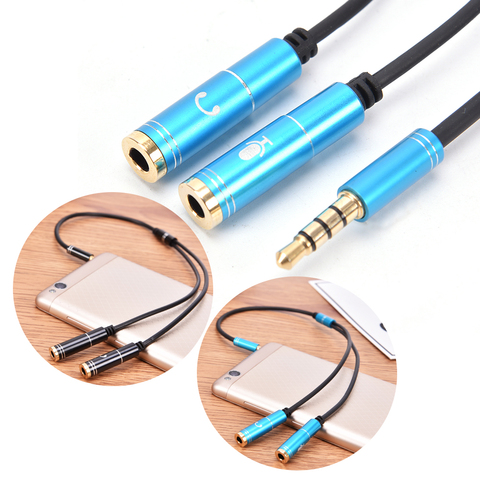 1 macho a 2 hembra 3,5mm Mic divisor de auriculares Cable de Audio Jack Mic Audio Y divisor Aux extensión Cable adaptador Cable para PC ► Foto 1/6
