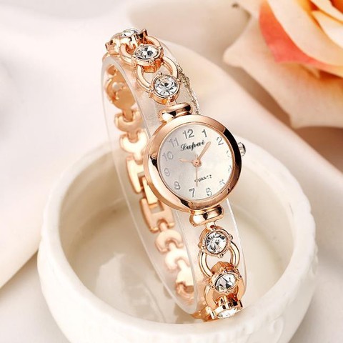 Relojes de pulsera elegantes para mujer, pulsera de cuarzo analógico con diamantes de imitación, Reloj de Dial pequeño de cristal para mujer #35 ► Foto 1/5