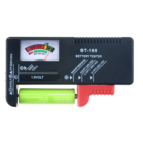 Uds BT-168 AA AAA 9V 1,5 V pila de botón Universal batería color codificado metro indican voltios de Checker BT168 de ► Foto 1/6