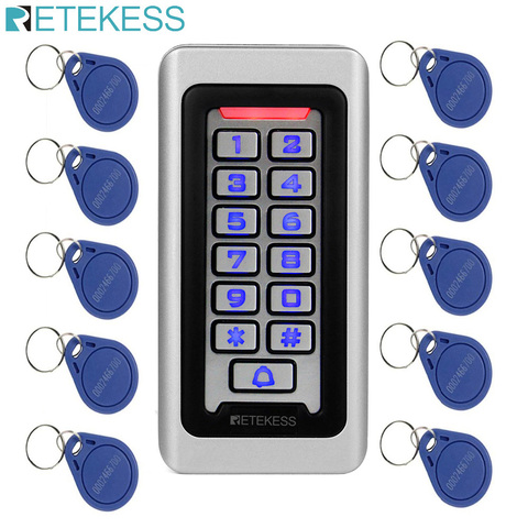RETEKESS T-AC03 Sistema de Control de Acceso de puerta Rfid IP68 teclado de Metal resistente al agua tarjeta de proximidad independiente con 2000 usuarios ► Foto 1/6
