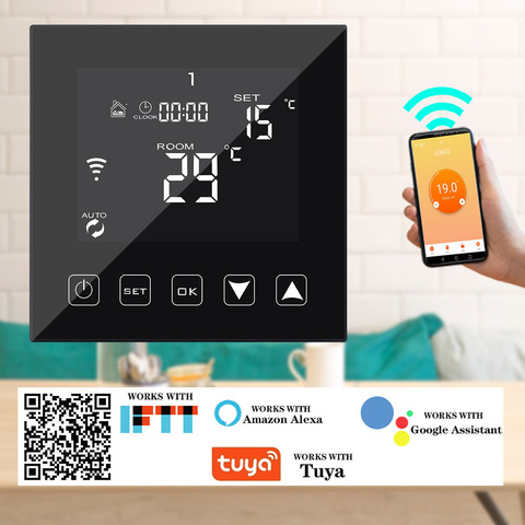 Termostato eléctrico inteligente de 16A con WiFi, controlador de temperatura, Control por aplicación de calefacción de suelo, funciona con Amazon Echo y Google Home ► Foto 1/1