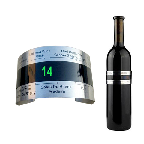 Termómetro con cuello de vino para botella, termómetro a presión con pantalla LCD, brazalete de color champán, barra de bebidas ► Foto 1/6