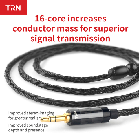 Cable de auriculares TRN Chapado en plata de 16 núcleos 2,5mm 3,5mm 4,4mm a 0,75 0,78 2pin mmcx Cable de repuesto Hifi equilibrado ► Foto 1/6