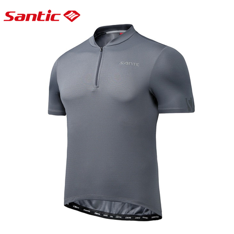 Santic-Camiseta de ciclismo para hombre, pantalones cortos de manga, reflectante, transpirable, hidratante, ropa de deportes al aire libre para bicicleta de montaña ► Foto 1/6