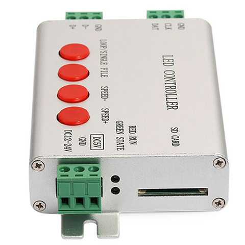 H801SB LED SD tarjeta SPI controlador 12V 24V Max 2048 píxeles controlador de tira de luz WS2811 WS2812B DMX512 a SPI controlador LED ► Foto 1/6
