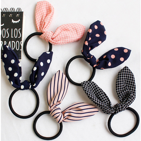 Lindo Orejas de conejo atado accesorios para el cabello, cuerda mujer banda de goma elástica para el pelo Pelo coreano anillo sombreros Accesorios ► Foto 1/6