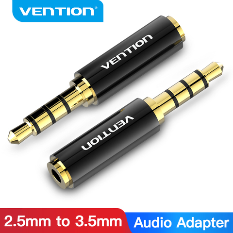 Vention 3,5mm a 2,5mm Adaptador de Audio 3,5mm macho a 2,5mm conector hembra 4 polos para cable de Altavoz del coche auriculares Jack 3,5mm ► Foto 1/6