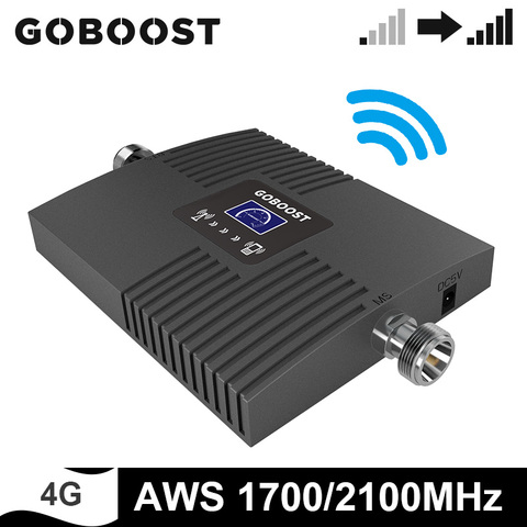 Repetidor celular GOBOOST Band 4, banda única, FDD LTE, AWS 1700, ganancia de 2100 MHz, 65dB, amplificador de señal 4g, amplificador de señal móvil ► Foto 1/6