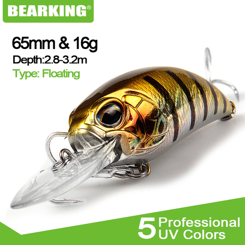 BearKing-señuelo de pesca modelo A +, nuevo manivela 65mm y 16g, 5 colores A elegir, 10-12 pies, 2,8-3,2 m, aparejos de pesca, cebo duro ► Foto 1/6