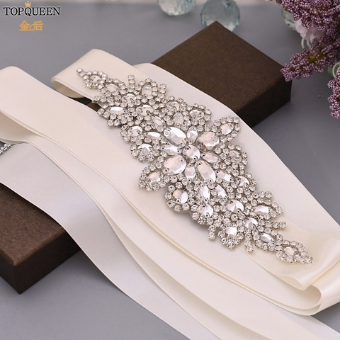 TOPQUEEN-Cinturón de boda S01 para mujer, cinturones y fajas nupciales con diamantes de imitación para fiesta nocturna, accesorios de boda ► Foto 1/6