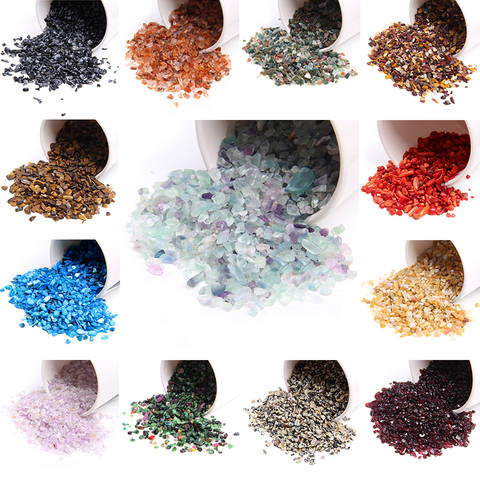 20G 50G 100G 3-5mm cuentas de piedra Natural Chips de fluorita pepita de piedra cuentas de grava para DIY hacer joyería pulseras pendientes de mujer ► Foto 1/6