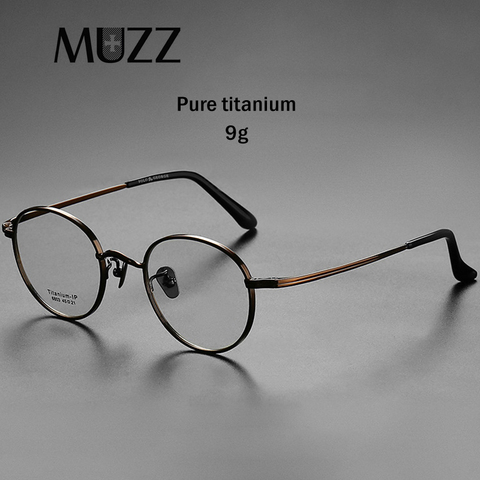 Gafas de titanio puro para 100%, anteojos redondos con monturas súper ligeras para miopía, graduadas con hipermetropía, de alta calidad, 2022 ► Foto 1/6