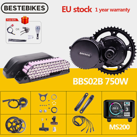 Bafang Motor BBS02B BBS02 48V 750W Motor Medio 8fun Bicicleta eléctrica Ebike Kit de Conversión 52V17.5AH Samsung Batería de Litio Kit ► Foto 1/6