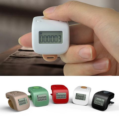 Mini anillo de dedo electrónico LCD Digital recargable contador de Tally de mano cuentas de Buda de seis/6 dígitos/contador de frases Clicker ► Foto 1/6