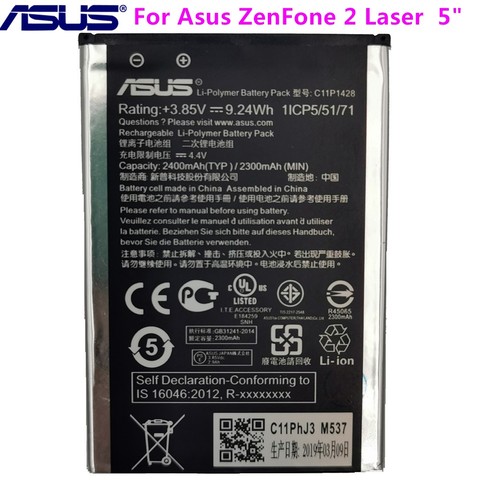 ASUS-Batería de teléfono de repuesto Original C11P1428, 2400mAh, para Asus ZenFone 2, Laser ZE500KL, ZE500KG, Z00ED, 5