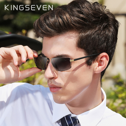 Gafas de sol KINGSEVEN con diseño de marca, Gafas de sol con montura cuadrada para hombre, Gafas clásicas Unisex, Gafas ► Foto 1/6