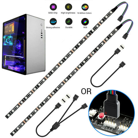 Tira de luces LED RGB de 4 pines y 12V para placa base, accesorio magnético para PC, funda decorativa, Panel de Control, cambia de colores, 5050 RGB ► Foto 1/6