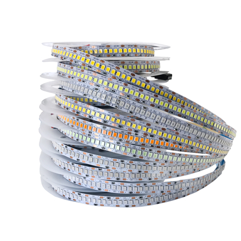 Tira de luces Led SMD 2835, 5V, 12V y 24V de CC, 60/120/240/480 Led/m, 5m, lámpara de cinta blanca para TV, decoración del hogar y cocina ► Foto 1/6