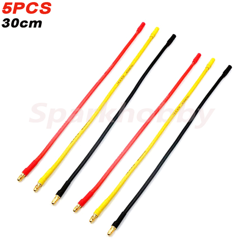 5 uds Sparkhobby 30cm 3,5mm oro bala de plátano rojo/amarillo/Negro azul/negro RC Motor sin escobillas conectores ESC Cable de extensión 16AWG ► Foto 1/6