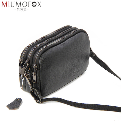 Bolso de hombro a la moda para mujer, de piel auténtica bandolera pequeña, cuadrada ► Foto 1/6