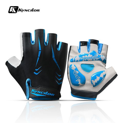 Guantes antideslizantes de ciclismo para hombre y mujer, protección de manos de medio dedo, transpirables, resistentes a los golpes, para bicicleta de montaña MTB ► Foto 1/6