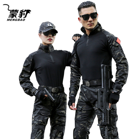 Uniforme militar ropa de camuflaje táctico traje de hombres del Ejército de EE. UU. Ropa de mujer Airsoft camisa de combate militar Cargo pantalones rodilleras ► Foto 1/6