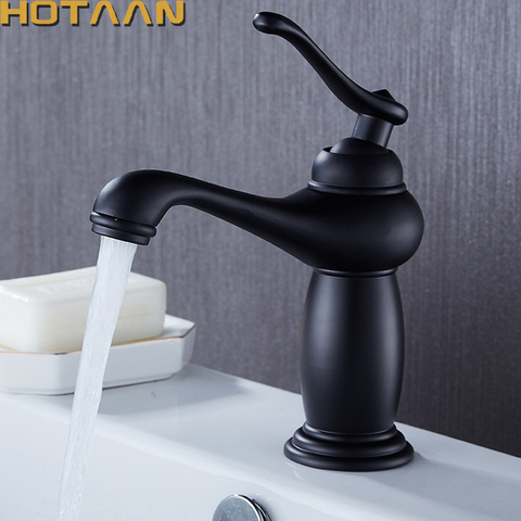 Grifo de lavabo negro para baño, mezclador de latón con cerámica, novedad, envío gratis ► Foto 1/6