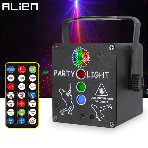 Mini proyector de luz láser RGB para discoteca, luz LED de escenario con efecto iluminación, recargable vía USB, para fiestas, vacaciones, bodas y Navidad ► Foto 1/6