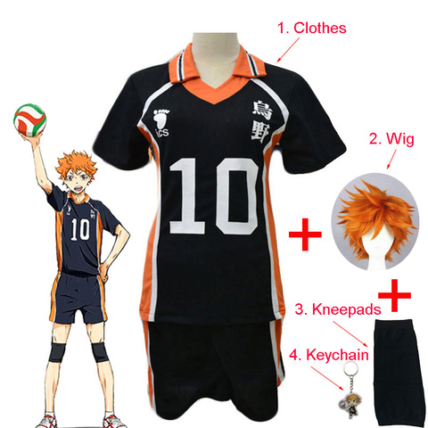 Animé Haikyuu Hinata Shoyo-conjunto completo de Cosplay, disfraz de voleibol n. ° 10, pantalones cortos de manga corta, ropa de verano para adultos ► Foto 1/6