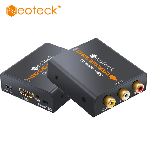 Neoteck compatible con HDMI a AV Scaler adaptador HD caja convertidora de vídeo de 1080P compatible con NTSC y PAL adaptador/convertidor de vídeo al por mayor ► Foto 1/6