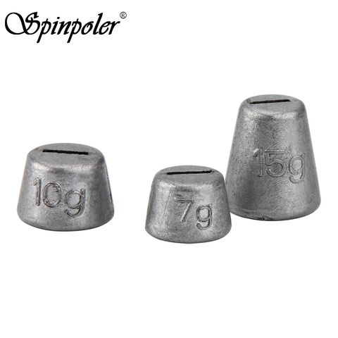 Spinpoler-plomos de pesca sólidos, accesorios de señuelos, gusanos de pesca, pesas de plomo, kit 5g7g10g15g20g para atraer la pesca en el mar ► Foto 1/6