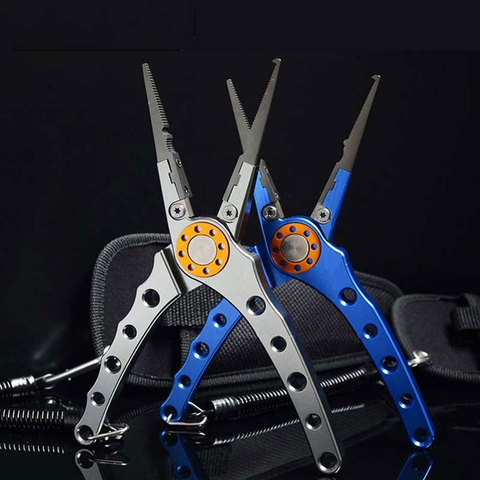 Fishing Pliers-pinzas de pesca o removedor de anzuelos, tijeras de aleación de aluminio para remover de anzuelos de 150g y 20CM, cortador de línea, equipo de pesca con nudos multifuncionales ► Foto 1/5