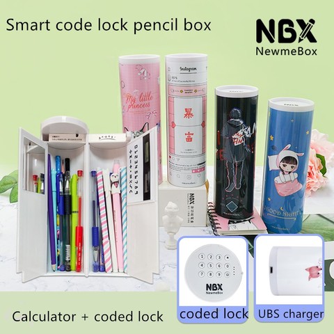 NBX-estuche de lápices con cerradura de código electrónico inteligente, caja de lápices de gran capacidad, tecnología multifuncional ► Foto 1/6