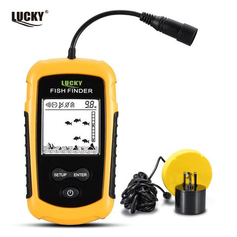 LUCKY FF1108-1-Localizador de peces portátil, Sonar de pesca en hielo, alarma, transductor, buscador de peces, 0,7-100m ► Foto 1/6