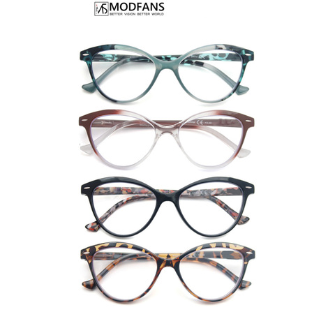 MODFANS-gafas de lectura tipo ojo de gato para mujer, marco de dioptrías para presbicia, Retro, Oval, con bolsa ► Foto 1/6