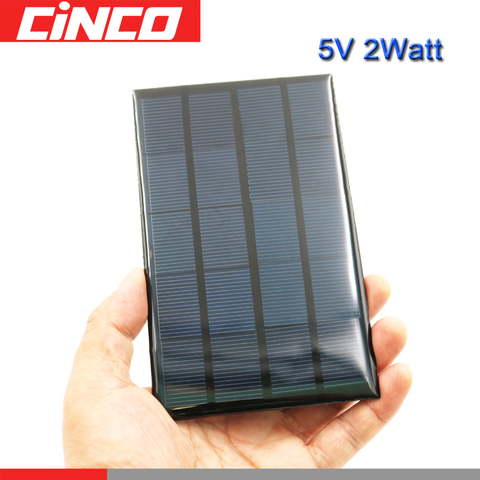 Células solares de 5 V, 2 vatios, cargador de batería de polímero de litio, Banco de energía, lámpara de voltaje LED, Panel Solar de 5 VDC ► Foto 1/1