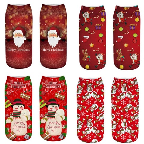 Calcetines de algodón con adornos navideños para el hogar, calcetín de regalo de Año Nuevo, 1 par ► Foto 1/6