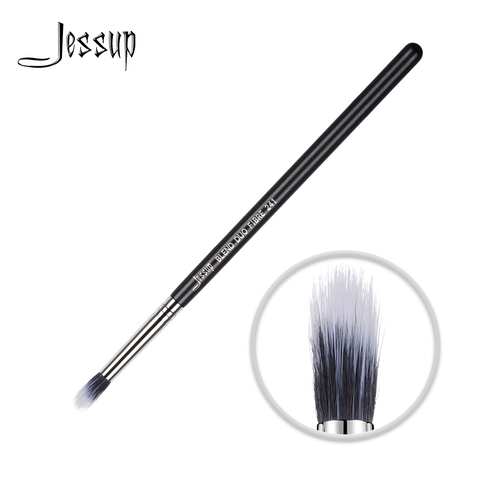 Jessup maquillaje cepillo mezcla DUO fibra ojo cosmética herramienta individual alto calidad venta al por mayor profesional de fibra de pelo negro-plata 1pc 241 ► Foto 1/6